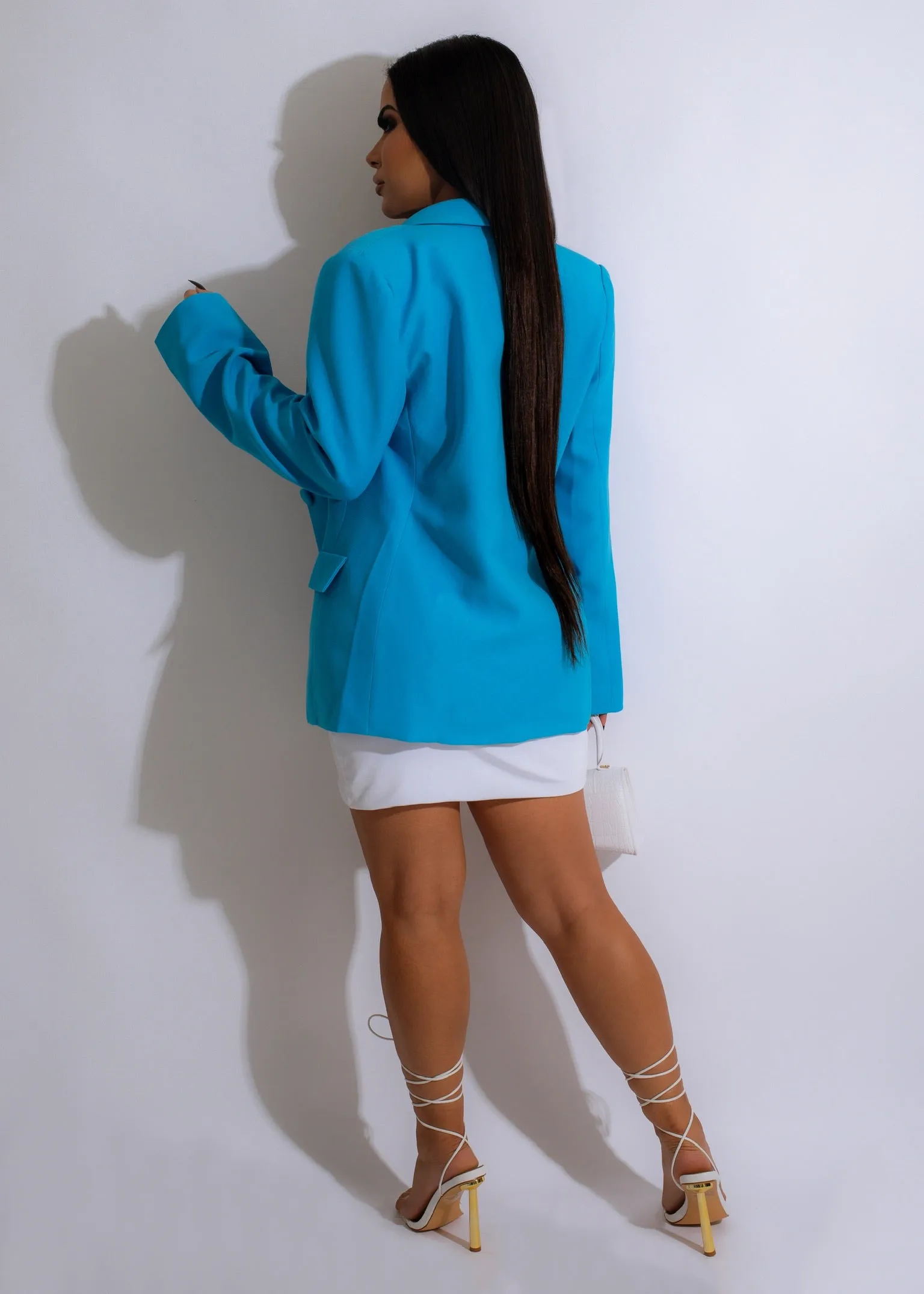 Always On Time Oversized Blazer Blue