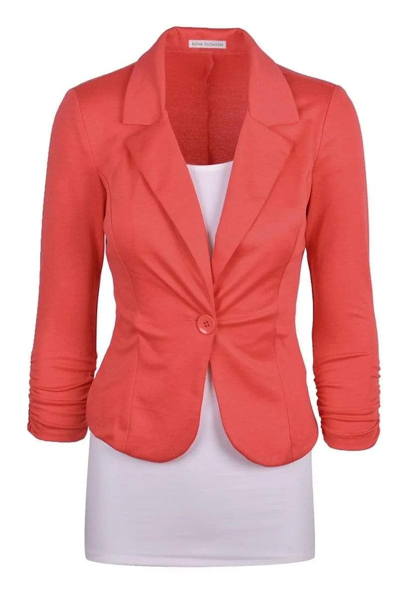 Auliné Collection Women's Casual Work Solid Color Knit Blazer