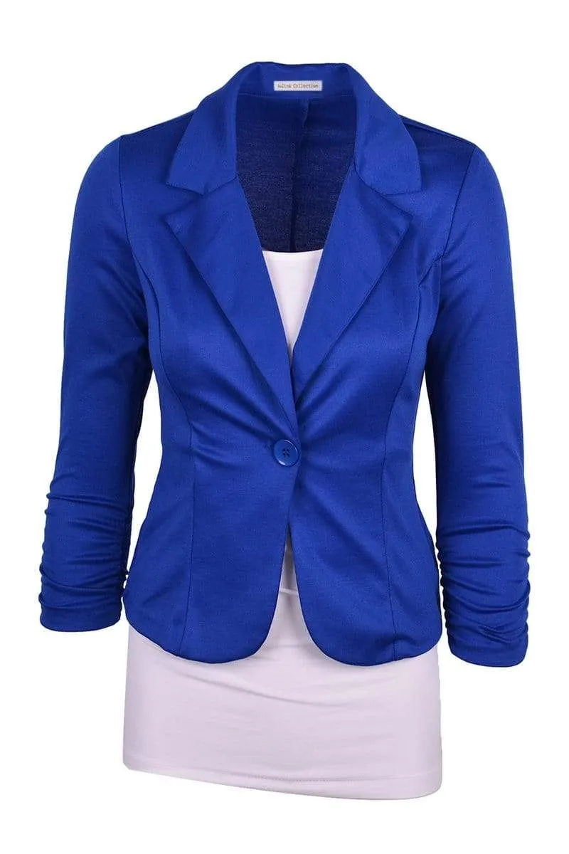 Auliné Collection Women's Casual Work Solid Color Knit Blazer