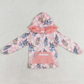 Baby Girls Clothes Hoodies Tops Pink Dogs Rainbow Hooded Long Sleeve Tops GT0633