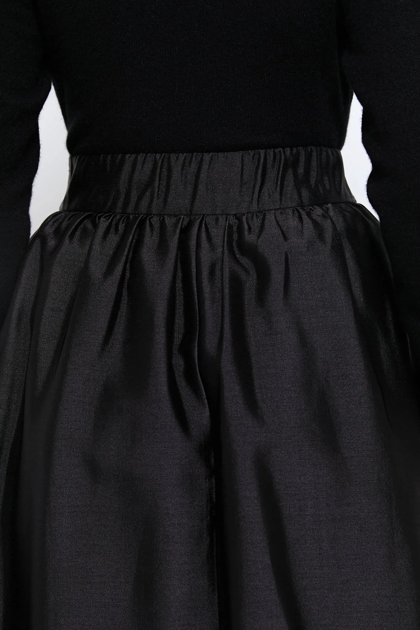 Black Dupioni Kendall Skirt