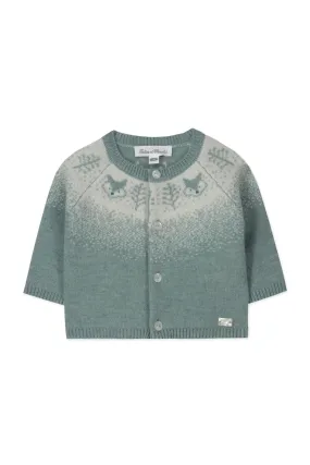 Cardigan - Green Jacquard