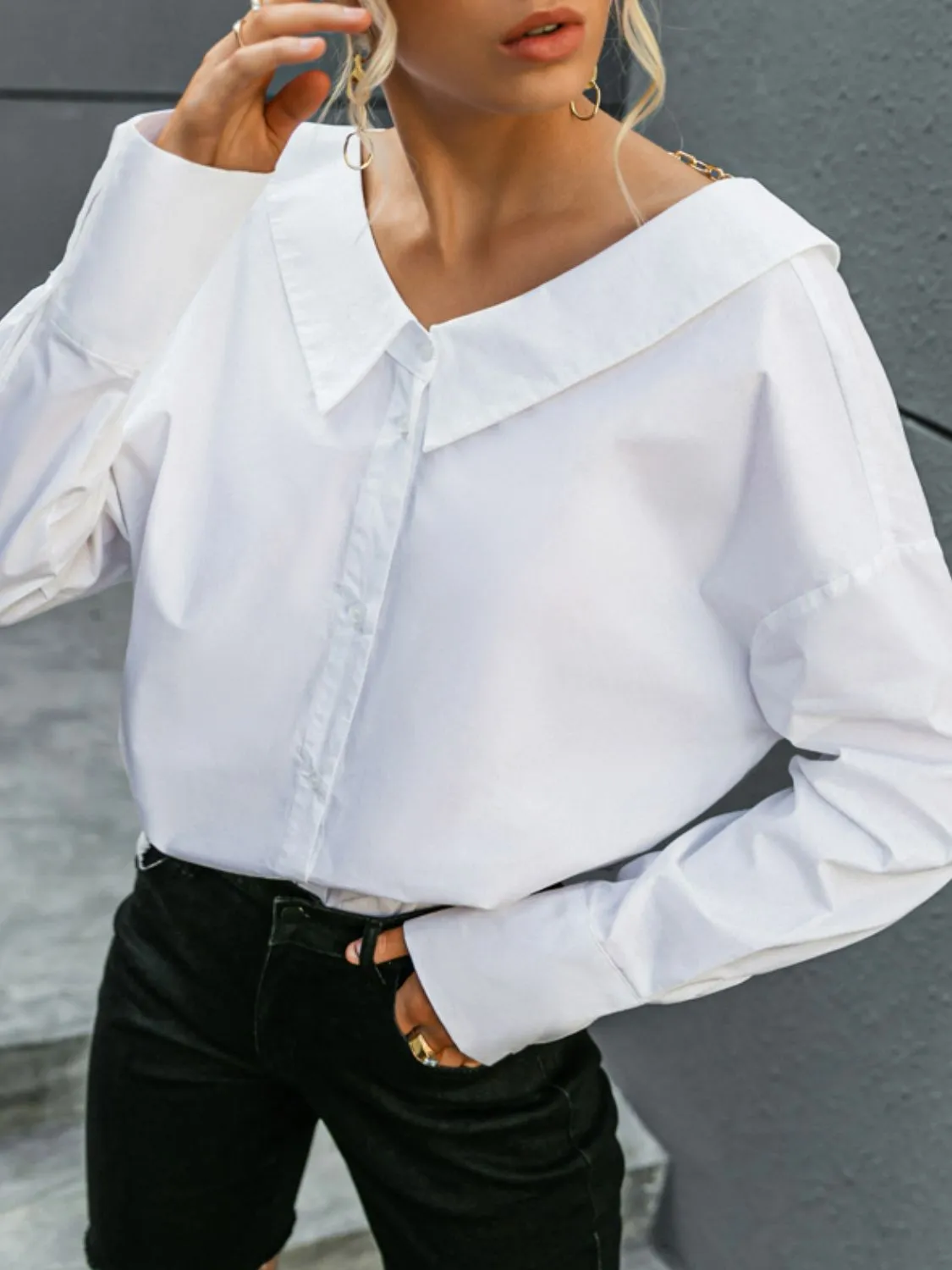 Chelsea Collar Dropped Shoulder Blouse