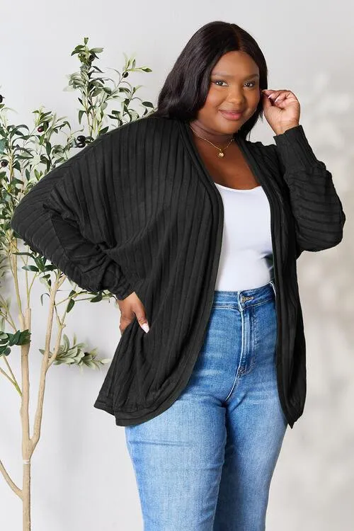 Chic Ribbed Cocoon Cardigan - Redefine Your Casual Look