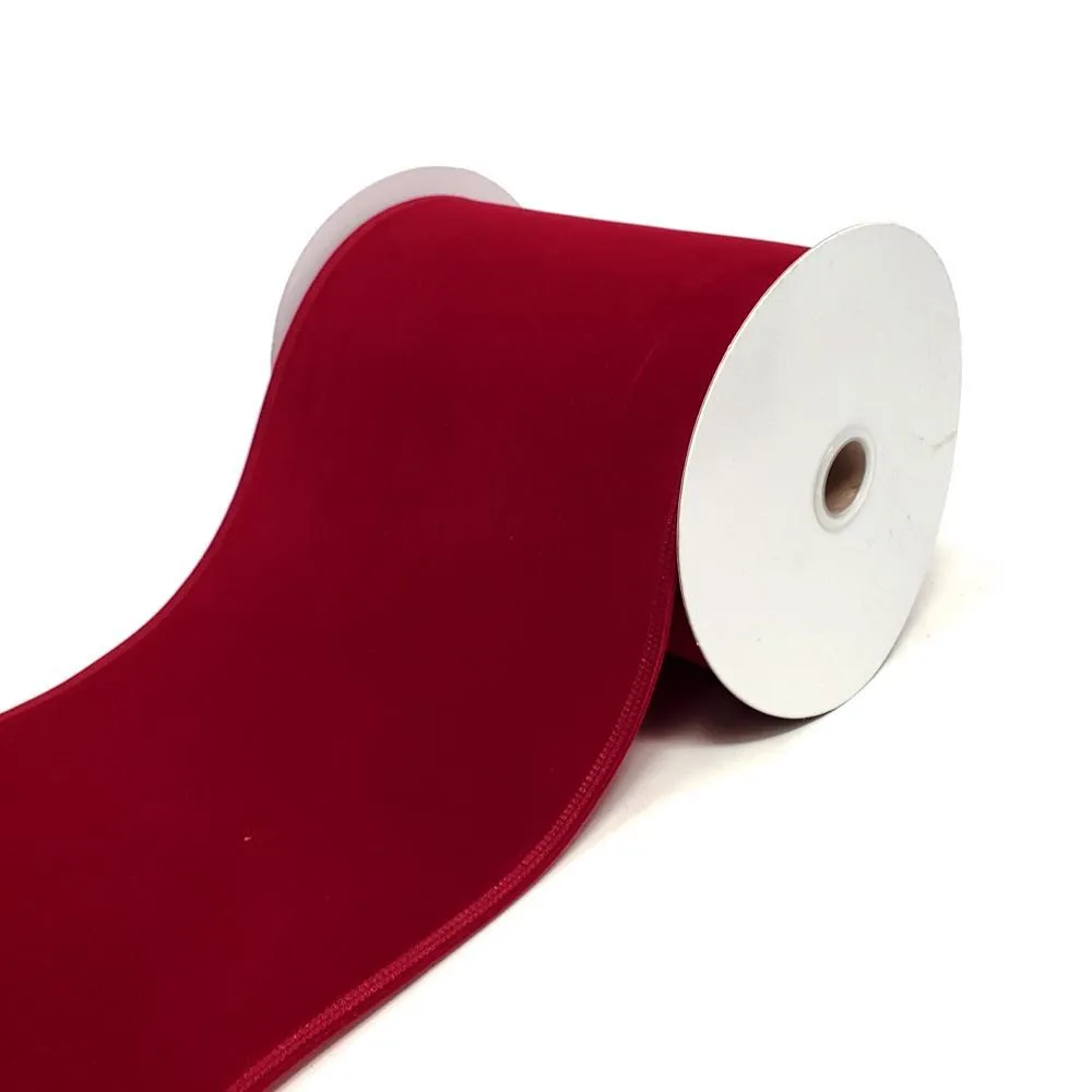 Christmas Velvet Wired Edge Ribbon, 10-Yard