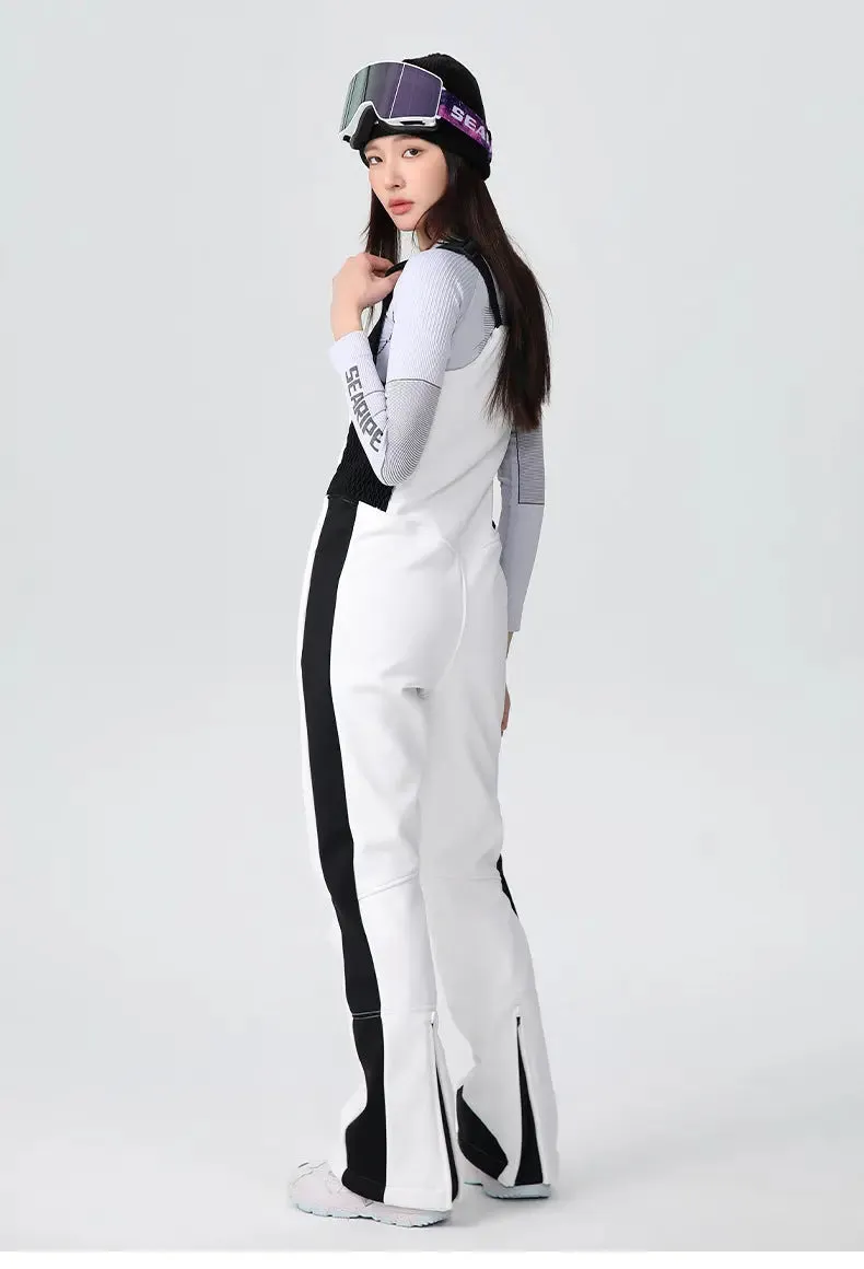 Elegant One-piece Ski Bibs Lady Slim Fit Snow Jumpsuits