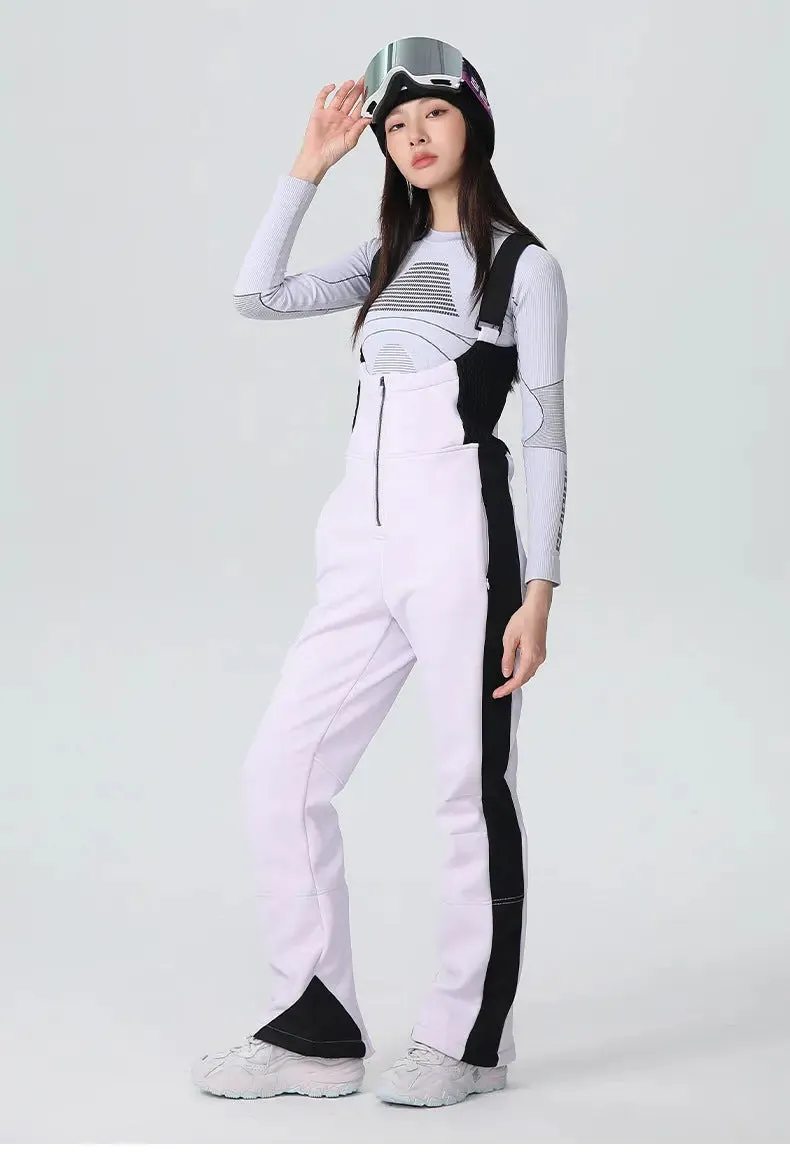 Elegant One-piece Ski Bibs Lady Slim Fit Snow Jumpsuits