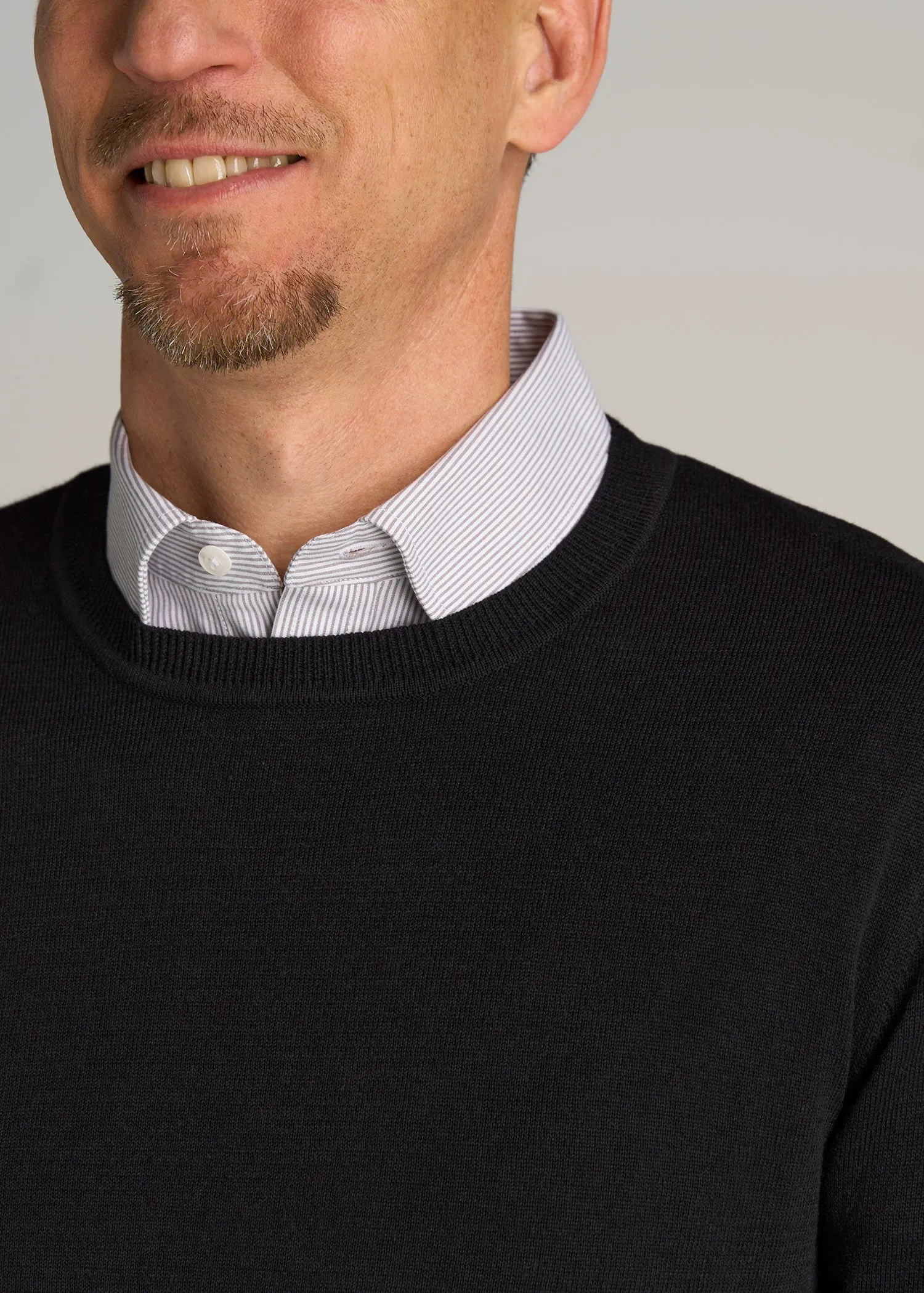 Everyday Crewneck Tall Men's Sweater in Black