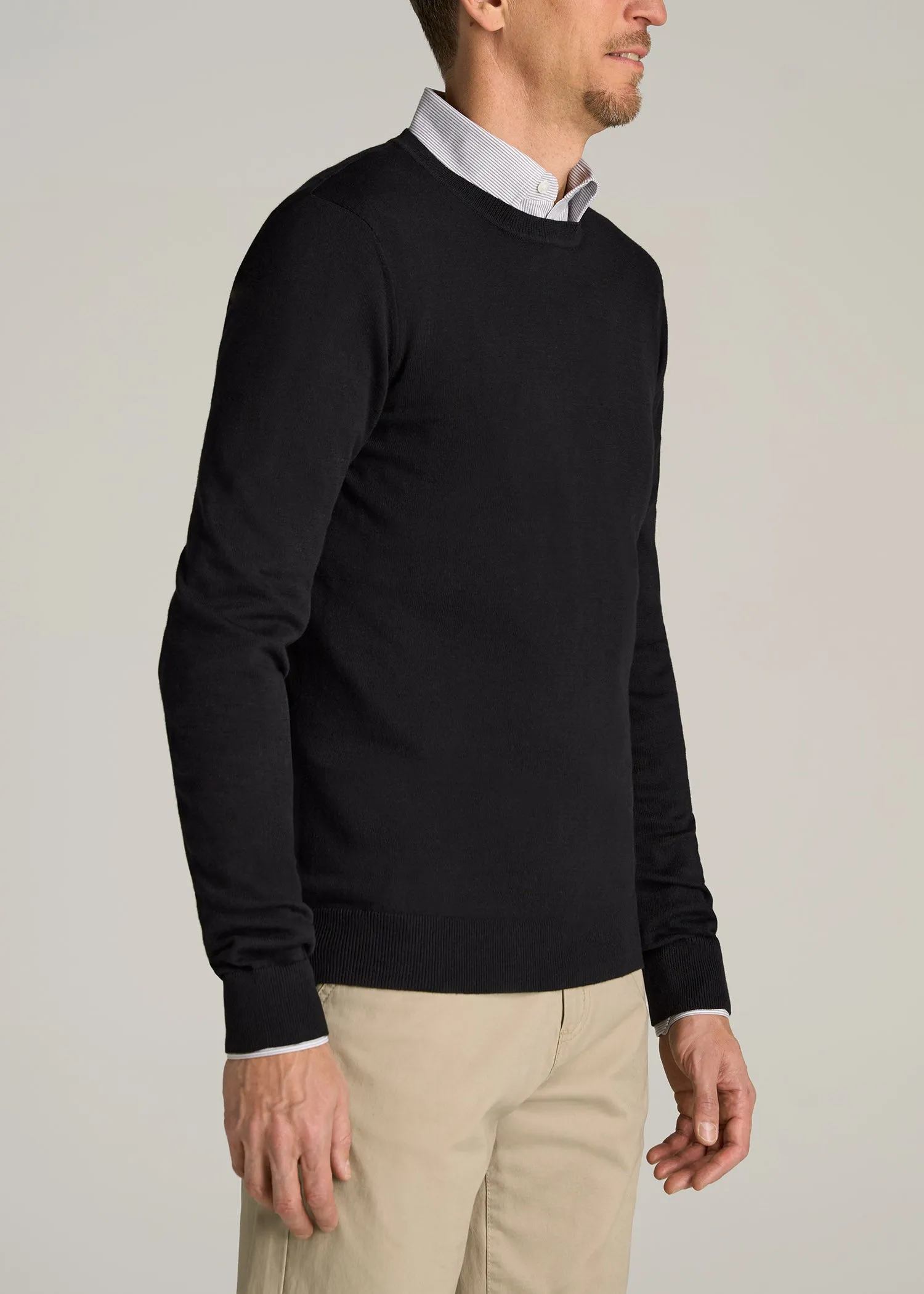 Everyday Crewneck Tall Men's Sweater in Black