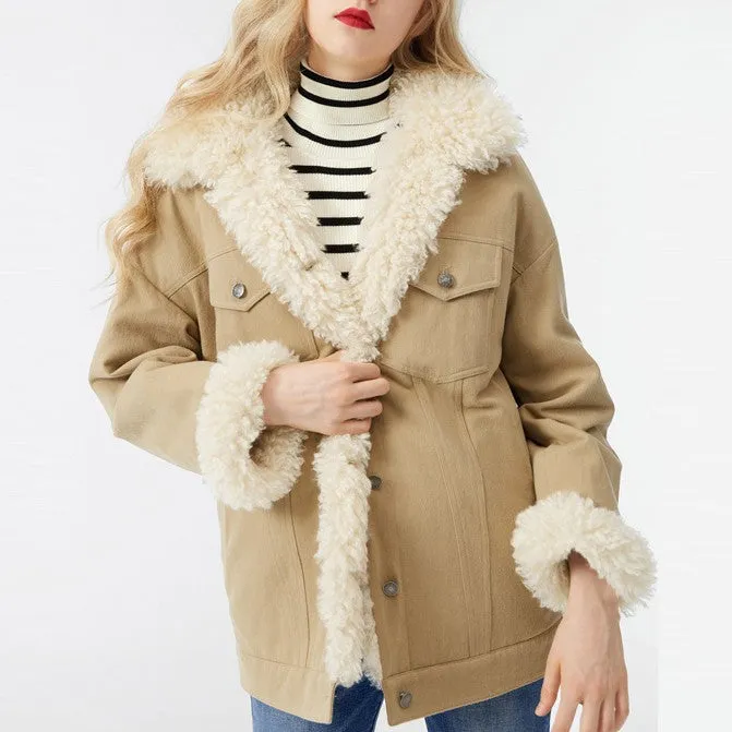 Fashion Loose Single-breasted Warm Jacket