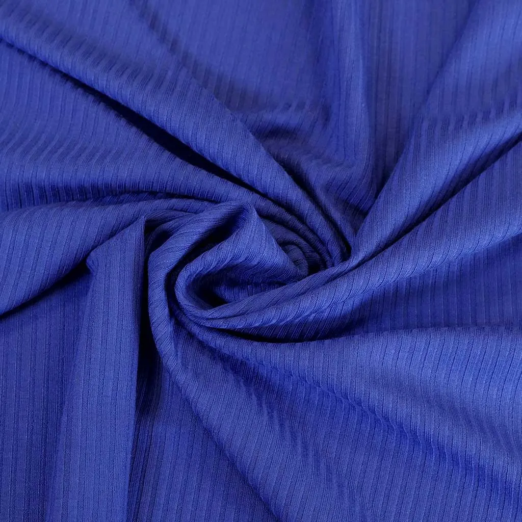 Fuji - Cobalt Blue Bamboo and Elastane Rib Knit Fabric Sample