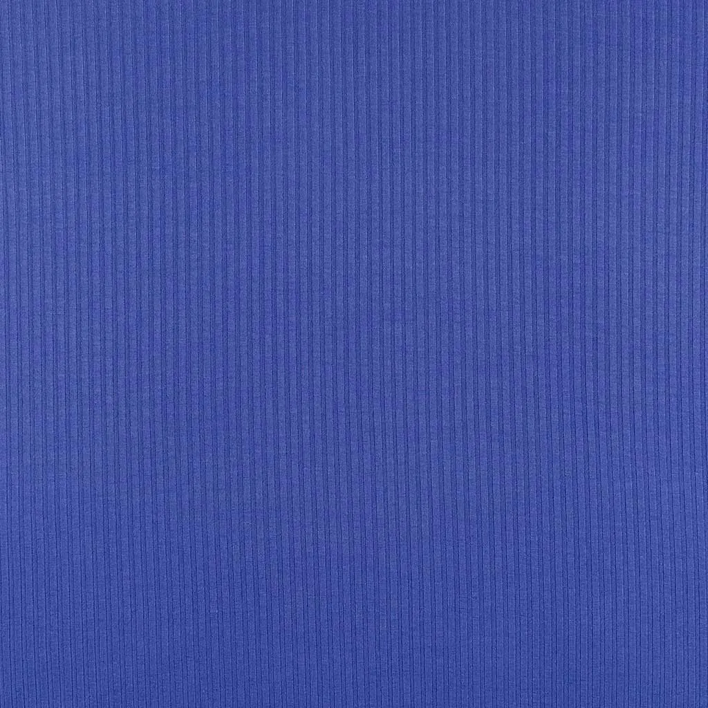 Fuji - Cobalt Blue Bamboo and Elastane Rib Knit Fabric Sample