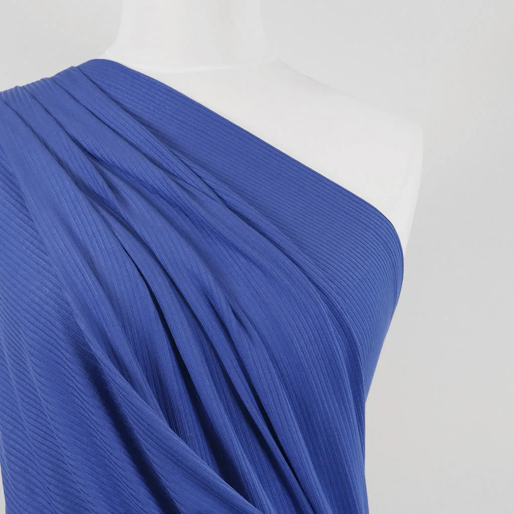 Fuji - Cobalt Blue Bamboo and Elastane Rib Knit Fabric Sample