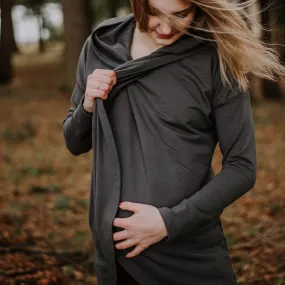 Gianna Nursing Hoodie-Charcoal