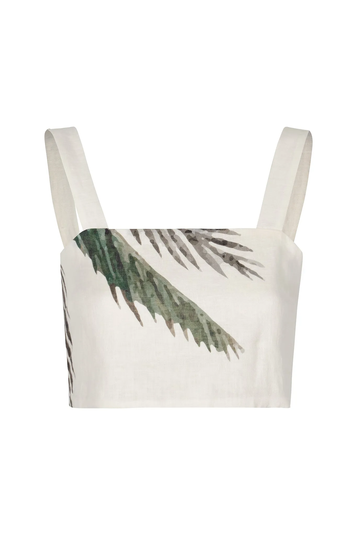 Guainia Linen Top / Ivory Palms