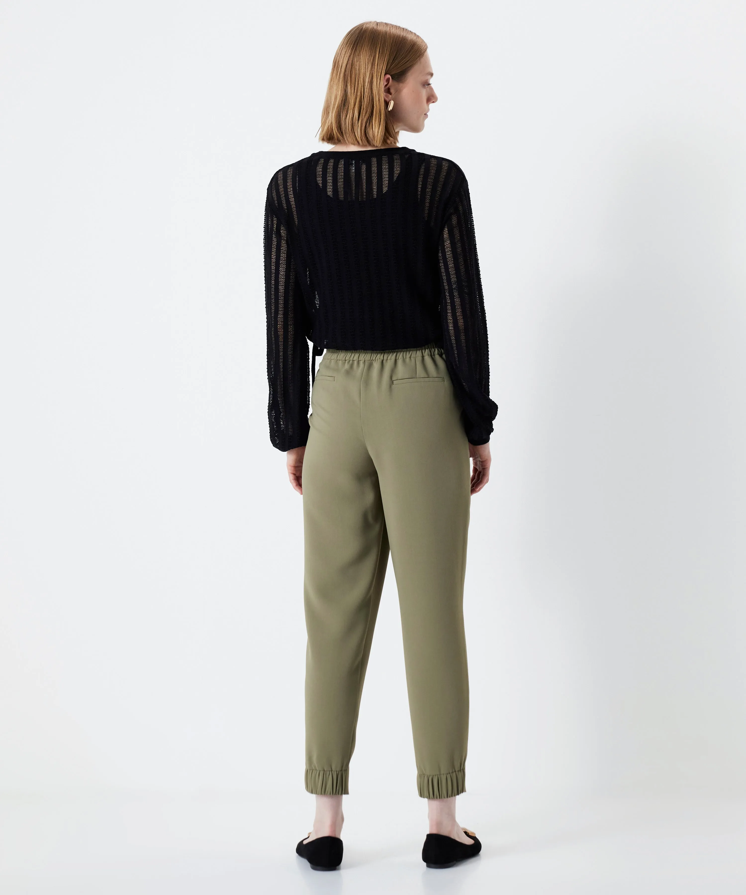 Ipekyol Trousers With Elastic Waist Khaki