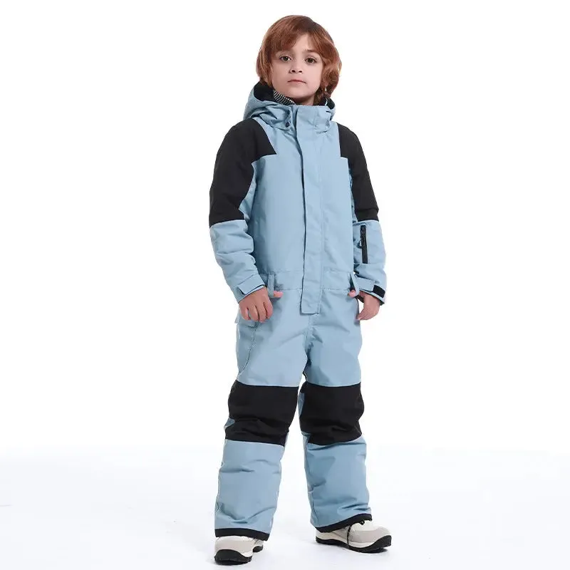 Kids Loose Fit One-piece Snow Jumpsuits