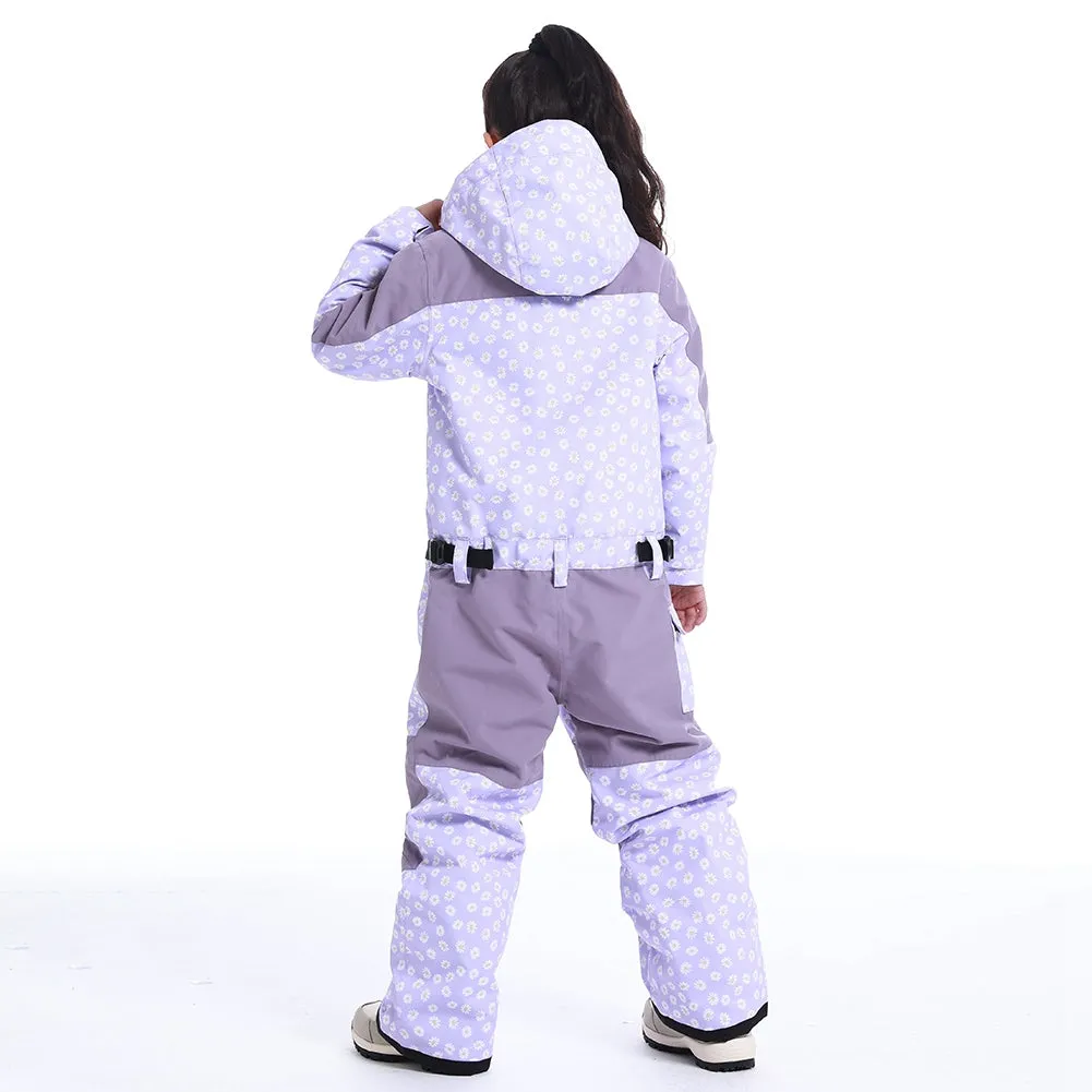 Kids Loose Fit One-piece Snow Jumpsuits