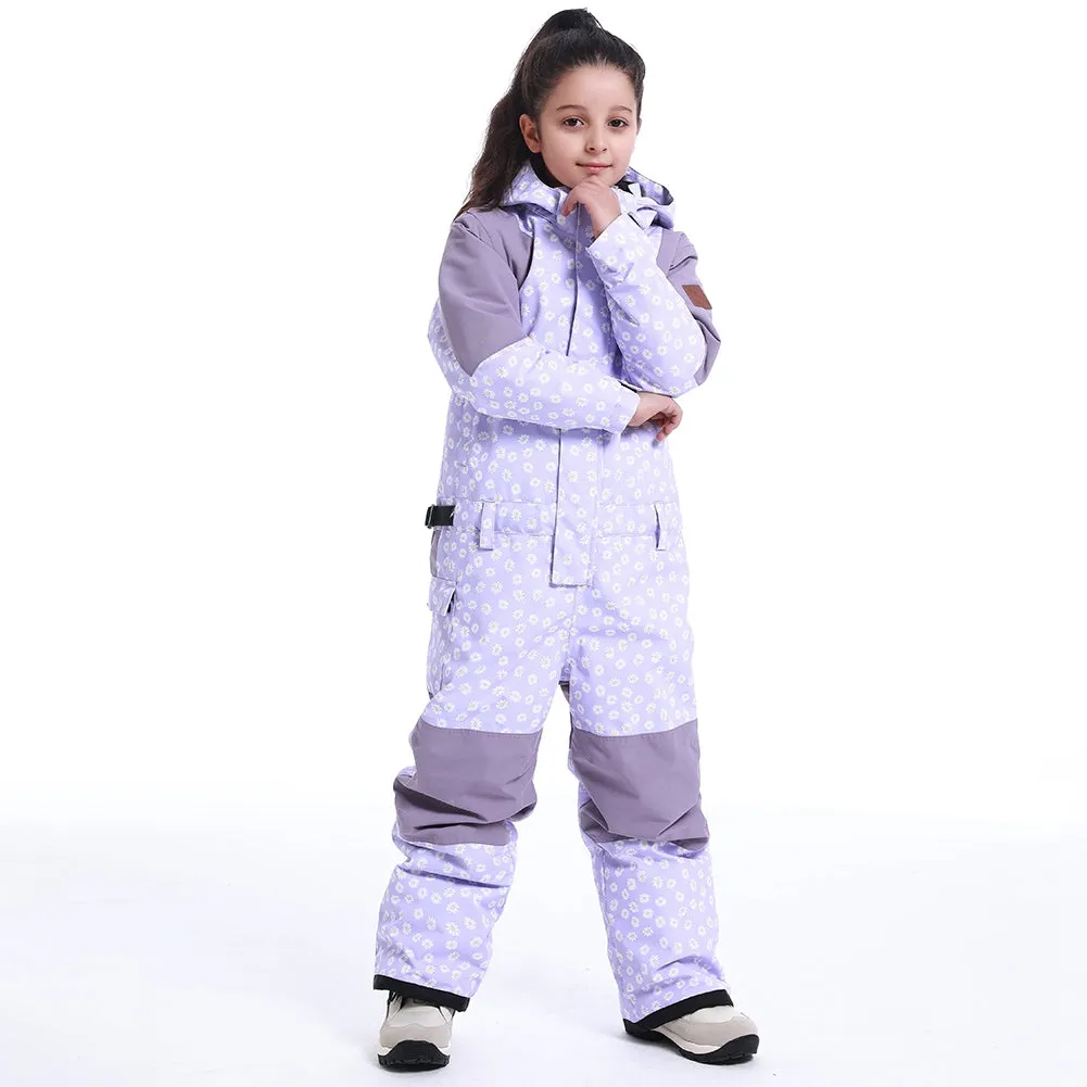 Kids Loose Fit One-piece Snow Jumpsuits