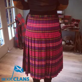 Ladies Tartan Poly Kilted Skirt