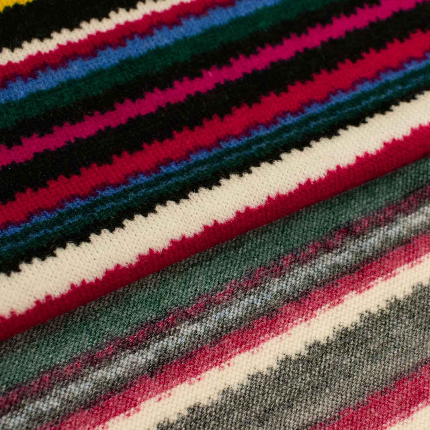 Linen Viscose Jersey Double Knit Des 5 - Hot Pink Multi-Colour Stripes