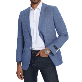 Men's Slim-Fit Light Blue Textured Blazer