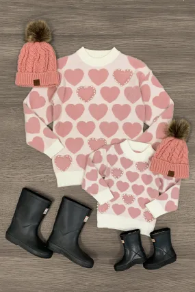 Mom & Me - Pearl Heart Sweater