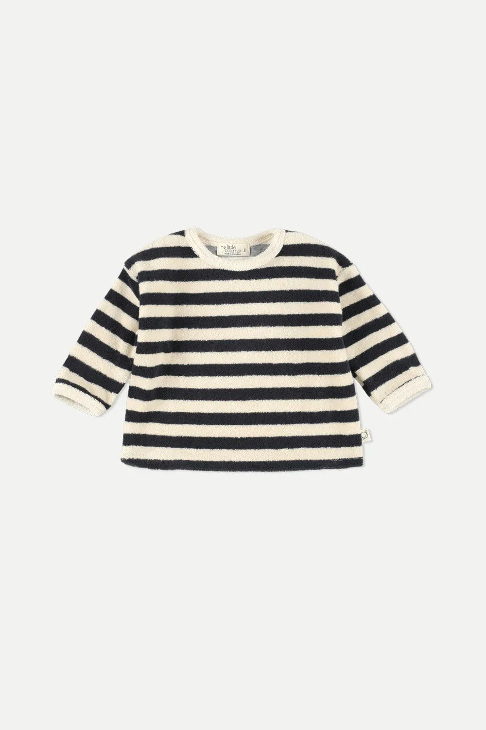 Organic toweling stripes baby sweatshirt