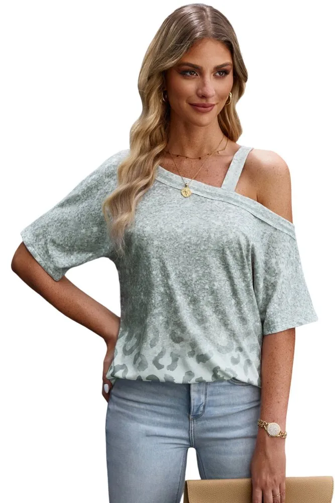 Prowling Paws Leopard Cold-Shoulder Blouse