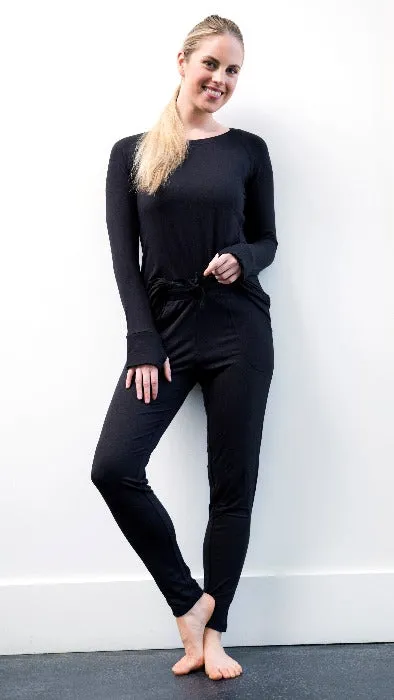 The Weekender Black Thumbhole Top