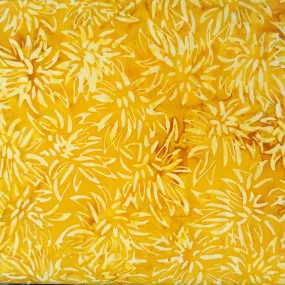 Timeless Treasures Tonga Batik Floral on Yellow Cotton Prints