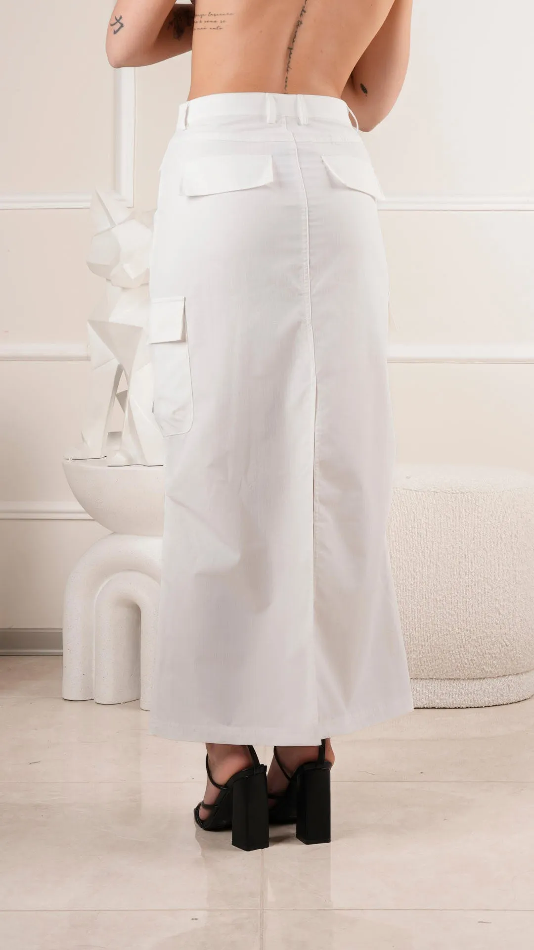 Trendy cargo maxi skirt with utility pockets wholesale