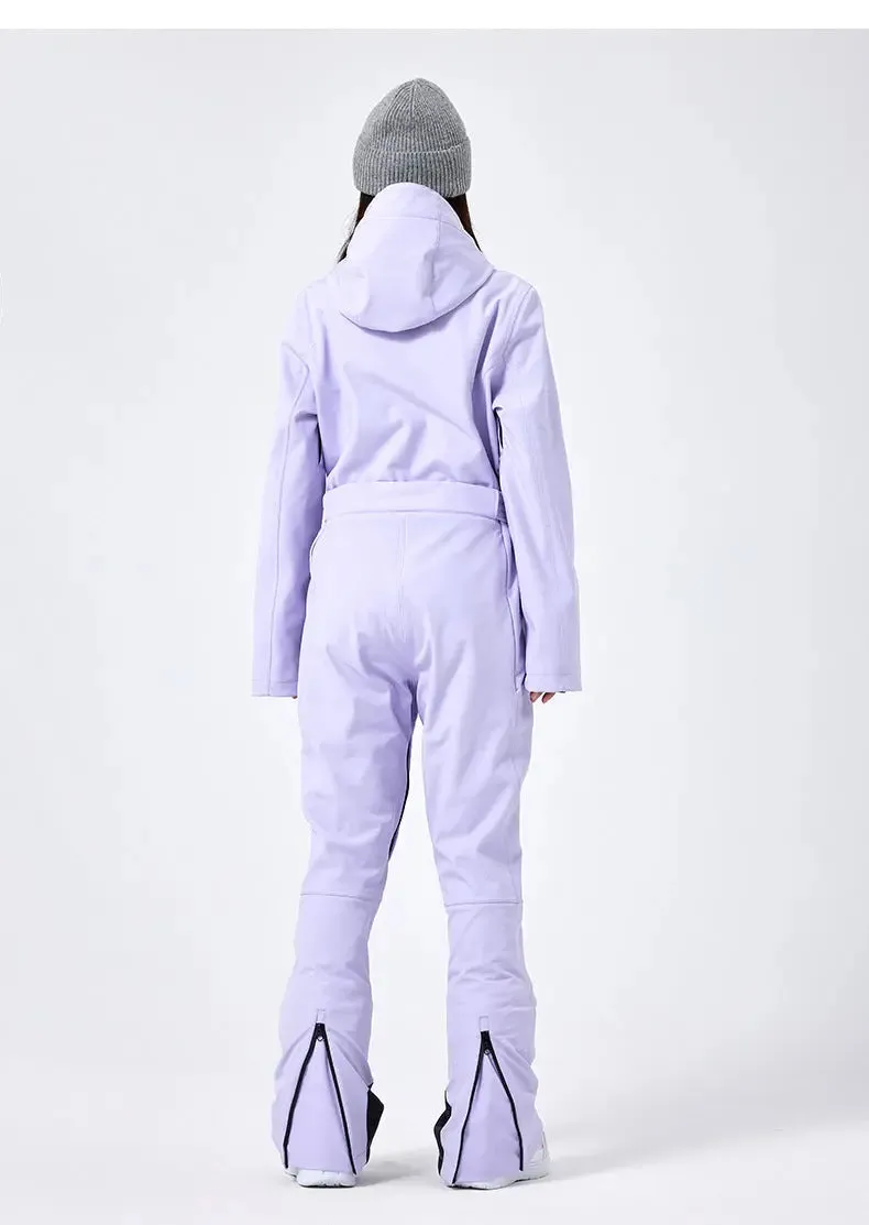 Windproof Chic One-piece Snow Jumpsuits Women Outdoor Skisuits